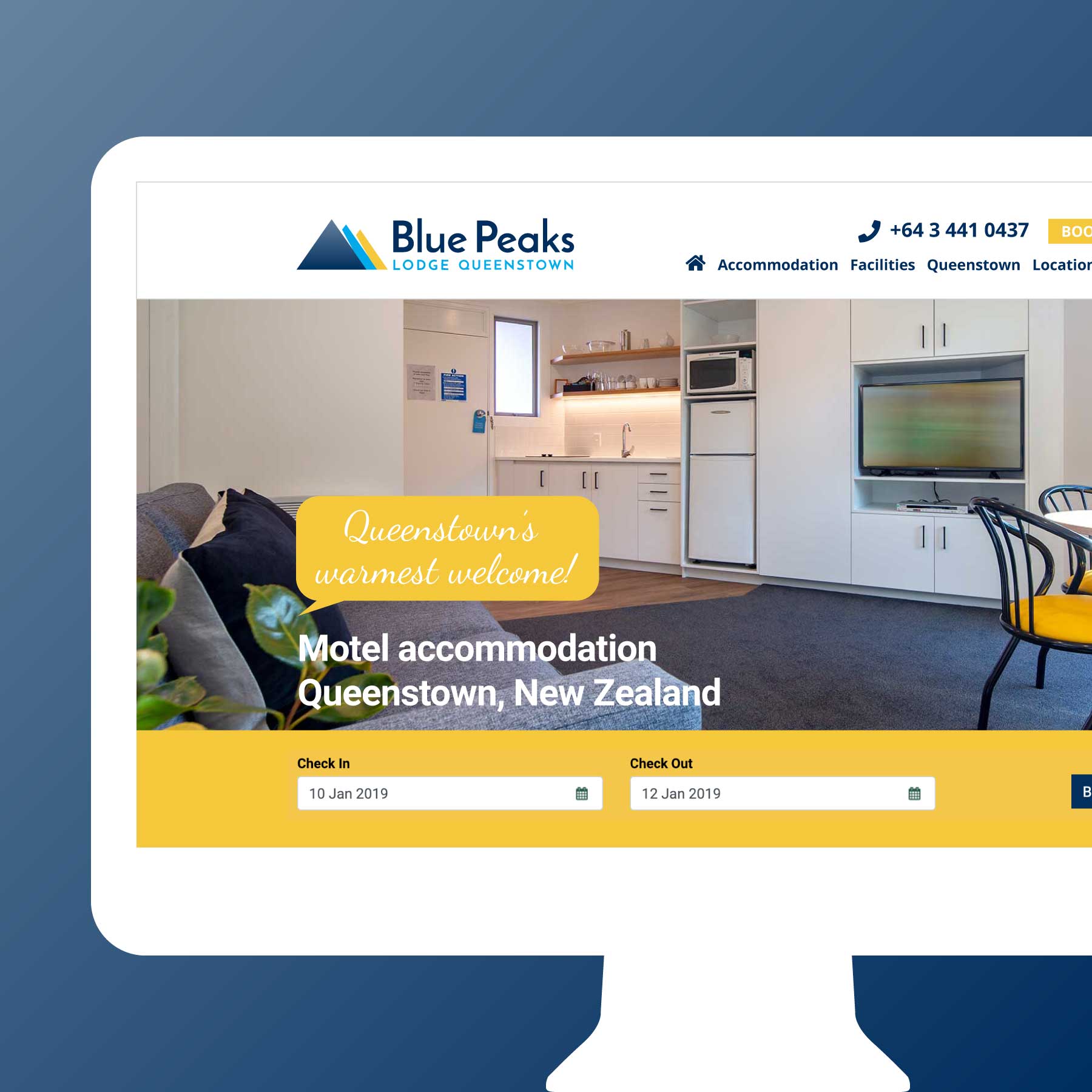 Blue Peaks Lodge & Apartments Wanaka Web Design